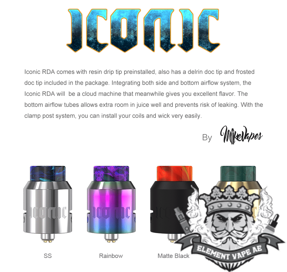Iconic RDA Atomizer By Vandy Vape - Element Vape AE RDA Tank Dubai
